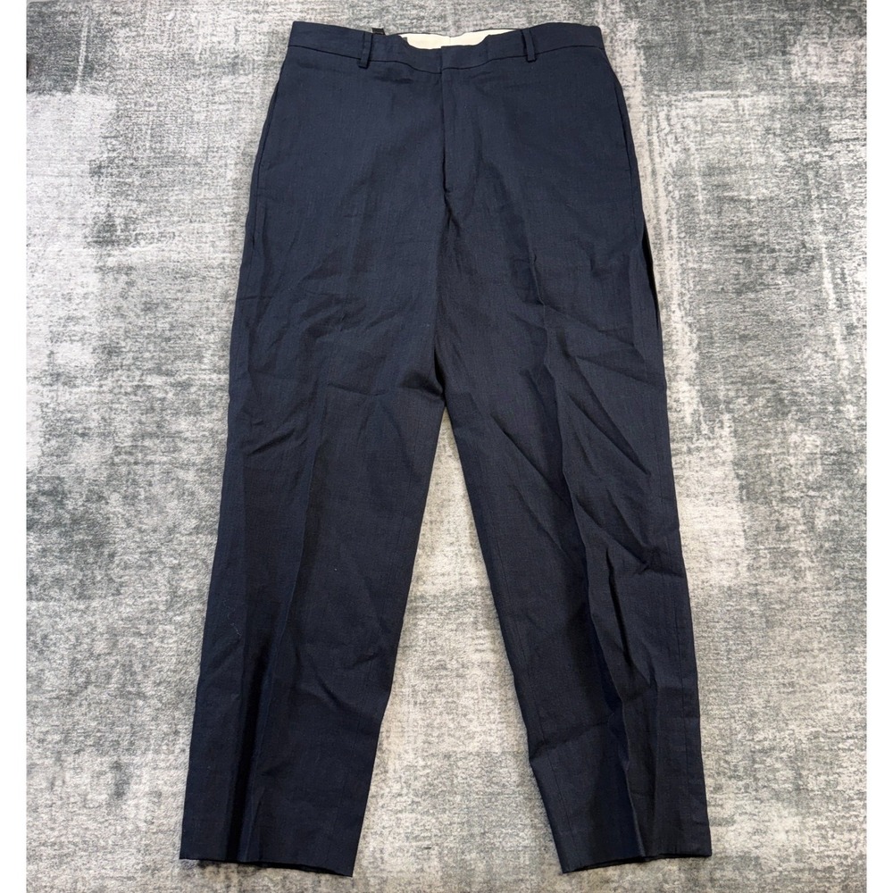 VTG Banana Republic Linen Dress Pants Mens 36 Navy Blue Suit Trousers Italy Y2K